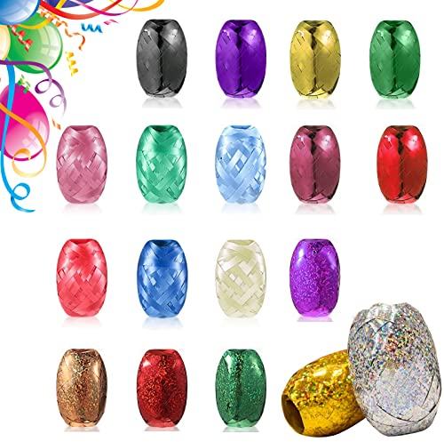 18 Rollen Geschenkband Kräuselband Ringelband Set, 20 m je Rolle Ringelband in Bunten Farben, Bunte Geschenk Bänder, Hochzeit Geschenkverpackung Set, Curling Ribbon Rolle zum Dekorieren und Verpacken