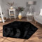 Paco Home Teppich Wohnzimmer Kunstfell weich waschbar modern elegant pflegeleicht Felloptik Uni Seidenglanz flauschig Kurzflor, Grösse:150x170 cm Sechseckig, Farbe:Schwarz