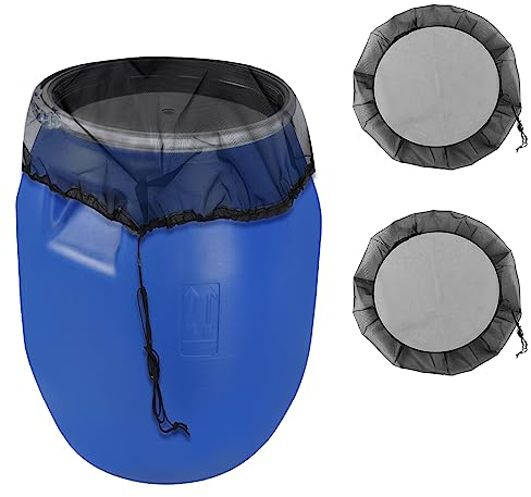 2 Pièces Filet Recuperateur Eau,RUNEAY Ø 100cm Filet pour Citerne de Pluie avec Cordon de Serrage,Filet de Protection pour Tonneau de Pluie,pour Protection Contre Les Feuilles Les moustiques