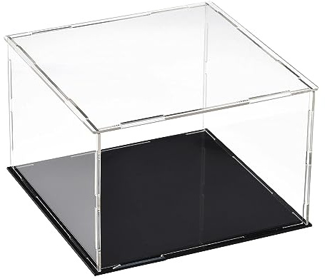 TOP-VIGOR Vitrina Transparente De Acrílico – 15 x 15 x 10cm Caja De Protección Antipolvo para Montar – Cubo Expositor para Figuras Juguetes Objetos De Colección Almacenamiento En Casa