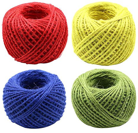 Corda for bondage, corda da giardino, set di 4 corde colorate, corda di iuta intrecciata a mano, colorata, 200 m