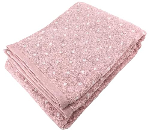 Linnea Drap de Douche en Coton 70X140 cm Collection EFFICIENT Dots Rose Flamingo