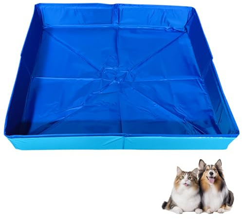 Dog Pool Small Dogs Cats Foldable Non-Slip Cat Pool Dog Bathtub, Mini Dogs Cats Pool Paddling Pool Without Inflating, Dog Paddling Pool Dog Pools, Pool Dog Pool (F-50 x 10)