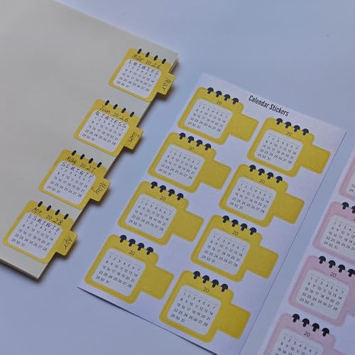 Adesivi per calendario mensile scrivibili per pianificatori annuali, registri di viaggio, quaderni di progetto, rapporti di lavoro (vittoria)