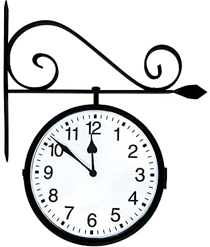 Poolmaster 52608 Horloge Suspendue Double Face pour intérieur ou extérieur Noir Taille M