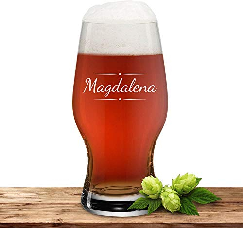 Bierglas mit Name oder Wunschtext, Leonardo Pilsglas 0,33l inkl. Gravur, individuelles Geschenk, personalisierter Bierbecher, Motiv Verzierung03