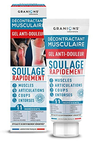 Décontractant Musculaire Gel Anti-Douleur GRANIONS | Soulage rapidement douleurs articulaires, musculaires et post-traumatiques | Effet Cryothérapie, Efficacité scientifiquement démontrée | 100 ml