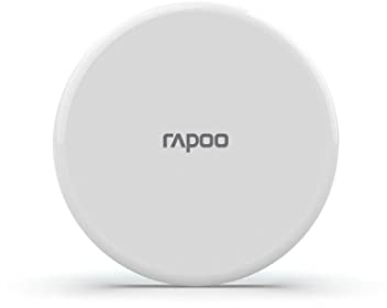 Rapoo XC105 - Cargador inalámbrico por inducción para Smartphone iOS y Android (iPhone, AirPod, Samsung) Plano, Carga Qi, Carga rápida, protección contra sobrecarga, Color Blanco