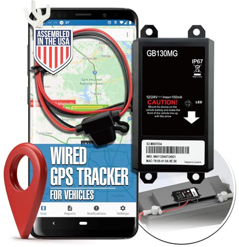 Lonestar GB130 Wired GPS Tracker for Vehicles, 4G/5G Cat M1 Hidden Unit