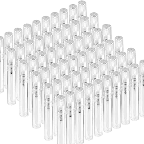 FANDAMEI 60 PCS 5ml Kunststoff Parfumzerstäuber - Reisetauglich, für Lotion und Parfüm (60 X 5 ml)