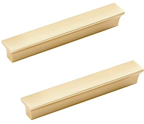 AOKENBAO 6-inch Brushed Brass Cabinet pulls Brass Cabinet pulls Brushed Gold Cabinet pulls Gold Cabinet pulls Gold Cabinet Handles Gold Drawer pulls Gold Handles for cabinets 2-Pack