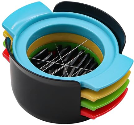 Namvo Egg Slicer 4 in 1 Stainless Steel Egg Slicer for Boiled Eggs Multifunctional Boiled Egg Cutter for Create Round Oval Slices and Wedges Eggs Mushrooms Strawberries Kiwis and More in The Kitchen