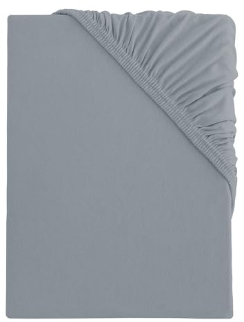 s.Oliver Spannbettlaken 140x200-160x200 cm- 100% Baumwolle, für Matratzen bis 25 cm, besonders weich & angenehm, Spannbetttuch grau
