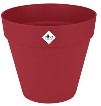 Elho Loft Urban Round 30 - Vasi per Piante da Esterno - Ø 28.5 x H 26.0 cm - Rosso/Rosso Teatro