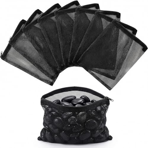 SLIAXINT 10 PCS sacs filtre aquarium sac filtrant en filet sacs filtre pour avec fermeture éclair abs sac média filtrant réutilisable pour charbon actif zéolite anneaux céramiques accessoires aquarium
