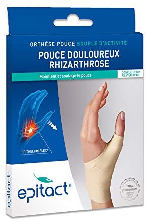 Epitact | Flexible Aktivitäts-Daumenbandage Rhizarthrose-Handorthese | Rechts | Französische Innovation (S, Links)