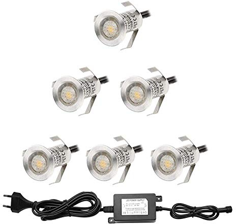 7 Colors, LED Lampade Ø15 mm 0.4 W mini Scale Faretti da incasso Set di IP67 impermeabile LED per esterni Lampada Pavimento Illuminazione ad Incasso Warmes Weiß