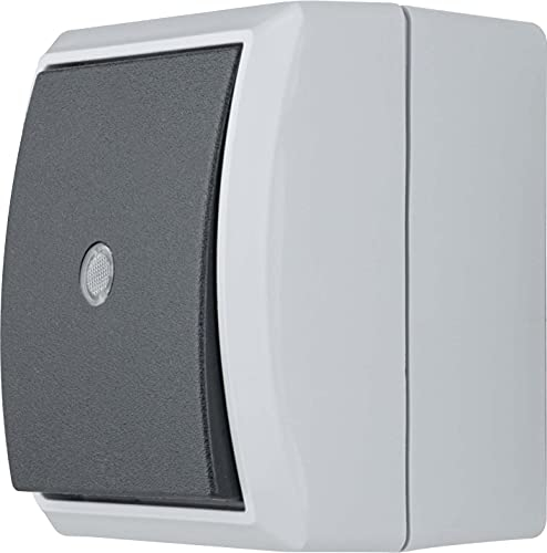 REV AquaForm, Kontrollschalter Feuchtraum IP44, einpolig, Aufputz, grau