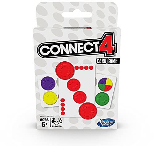 Hasbro Gaming Connect 4 Card Game for Kids, 2-4 Players 4-in-A-Row Game, Fun Summer Activities, Vacation Travel Essentials, Ages 8+