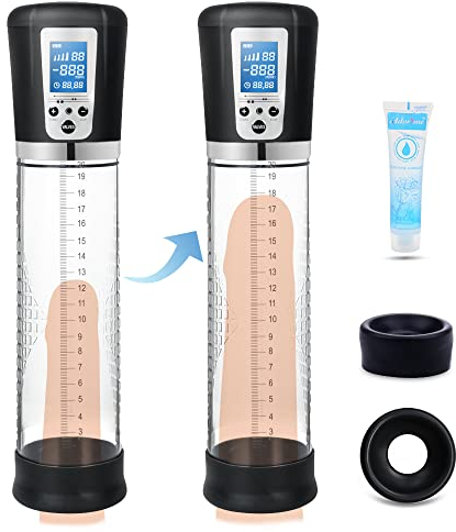 Elektrisch Penispumpen, Automatische Penis Vakuumpumpe für Männer Penisvergrößerung mit 4 Saugstufen, Adorime Sexspielzeug für Ihn, Elektrische Masturbatoren Cup für Härtere und Größere Erektionen