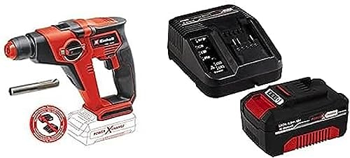 Einhell Martillo perforador con batería TE-HD 18/12 Li - Solo Power X-Change (iones de litio, 18 V, al adaptador de brocas en el envío, 1.3 Joule, SDS +,12 mm en hormigón), con bateria 4 Ah y cargador