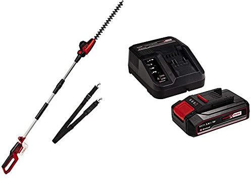 Einhell GC-HH 18/45 Li T-Solo Tagliasiepi telescopico a batteria Power X-Change + Einhell Originale 18V 2,5Ah PXC Starter Kit batteria 2,5 Ah e caricabatteria Power X-Change