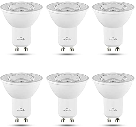 Amindu ampoule LED 4W remplace 50W GU10 blanc froid 4000 K – non dimmable – GU10 LED lot de 6 – durable, économe en énergie et silencieuse – spot GU10 efficace