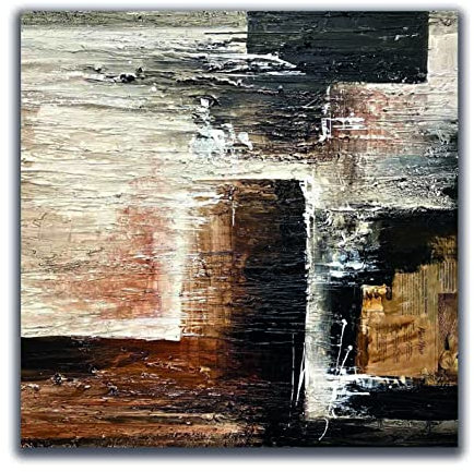 DIAMOND HOME Dipinto a Mano Acrilico su Tela con Telaio d'Abete da 3 cm - Quadro Materico con Dettagli a Rilievo - Made in Italy da Pittori Specializzati (80 x 80 cm) B 025