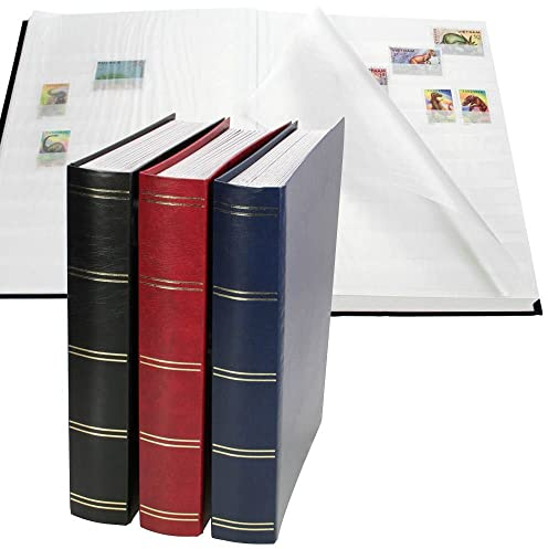 SAFE Nr. 156 grünes Einsteckalbum Briefmarken unwattiert mit 64 weißen Seiten | 10 Pergaminstreifen je Seite | Mit Goldlinienprägung au Deckel und Rücken