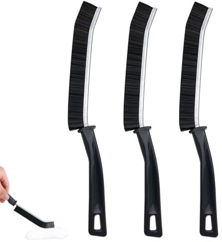 EYVRPAU Cepillo de 3 piezas de cerdas duras para limpieza de esquinas, cepillo para limpieza de juntas de baños, cepillo para limpieza de suelos de baldosas, cepillo para limpieza de cocinas y baños