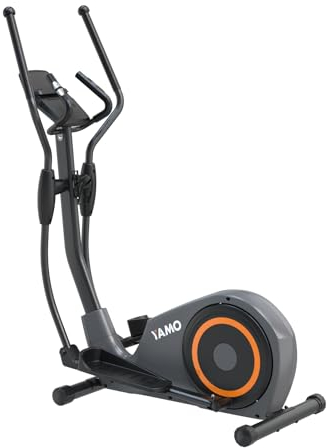 YAMO Crosstrainer für Zuhause, Extrem Leises Magnetisches Ellipsentrainer mit 7KG Schwungrad, 8 Widerstandsstufen, Pulssensor, Multifunktionaler LCD Monitor & Gerätehalter