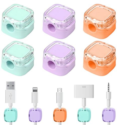 Organisateur de câbles magnétiques, organisateur de câbles de bureau, cable management, support de câbles auto-adhésif pour bureau, rangement de chevet, range cable bureau，paquet de 6