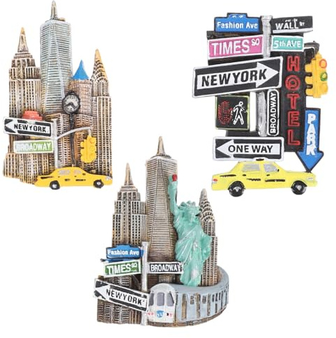 Zerodeko 3 Uds Imán De Resina para Nevera Imán De Nevera De Nueva York Imanes De a para a Decoraciones Magnéticas Imanes De a para Niños Decoración Magnética
