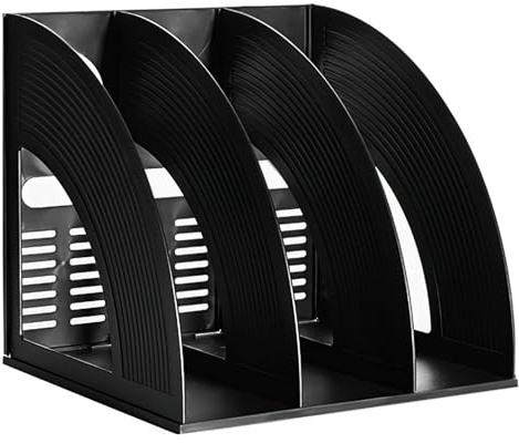 Porte-revues en Plastique, HAIYUU Porte Revue Bureau avec 3 Compartiments, Porte Magazines Porte-journaux Rangement Bureau Organisateur pour Document Papier A4 Cahier Magazine Fichiers