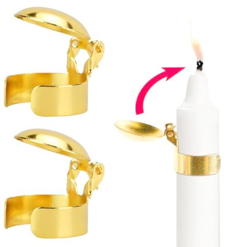 VYIBPDY 2 pezzi Estintore automatico per candele, oro spegni candela, anello svedese