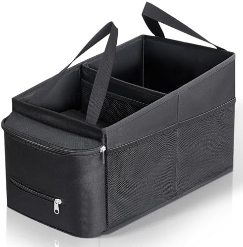 Cozary Autositz Organizer, Auto Organizer Kinder für Spielzeug, Bücher, Snacks, Organizer Auto Rücksitz Kinder mit Becherhaltern und Netztaschen, Rücksitz Organizer Zusammenklappbar