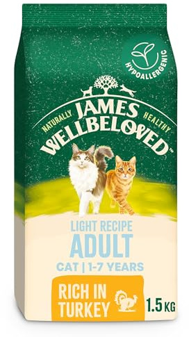 James Wellbeloved Hypoallergenic Light Dry Cat Food for Adult Cats Turkey 1.5 kg