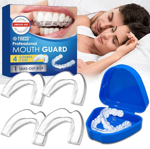 4Pcs Gouttière Anti Ronflement,Gouttières Dentaires Nocturnes,Gouttiere Dentaire Bruxisme,Protège dents pour le grincement des dents la nuit,bon pour le sommeil,Réutilisable