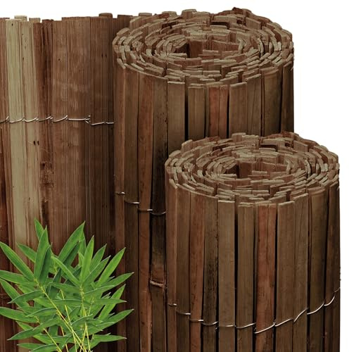 Sol Royal Schermo Frangivista Bambù Marrone Scuro 140x600 cm – Stuoia in Bambù per Giardino e Balcone – Schermo Privacy Robusto Naturale Resistente alle Intemperie Frangivento Vendita – B55