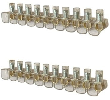 Blister da 2 stecche di morsetti unipolari forbox a cappuccio da 10 poli 6 mmq