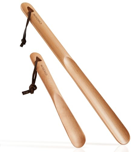 CHOSIN Shoe Horn Long Handle for Seniors Men Women, Small Shoe Spoon for Kids, 2pcs Boot Horn Shoe Helper for Home or Travel