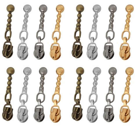 VGOL 40Pcs Metal Endless Zippers 40mm for 3mm Spiral Zippers Gold Silver Brass Black