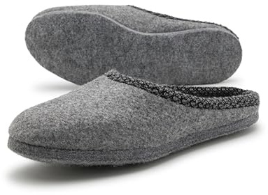 Pantoffelmann Pantofole in Feltro con Bordo | Taglie 36–51 | Pantofole Traspiranti e comode con Suola Spessa in Feltro | per Donna e Uomo