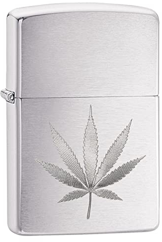 Zippo Sturmfeuerzeug - Leaf Design, Brushed Chrome, Auto Engrave - Nachfüllbar - Wiederverwendbar - Windfestes Design - Geschenkbox - Made in USA