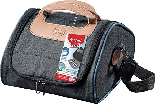 Maped Picnik Adulte - Sac à Déjeuner - Facile à Nettoyer - Sac Isotherme Repas avec Set de Table Inclus - Contenance 4,4L - Bleu