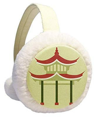 Pavilion China Pattern Winter Earmuff Ear Warmer Faux Fur Foldable Plush Outdoor Gift