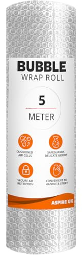ASPIRE UK Bubble Wrap Roll 300mm x 5m – Clear Polythene Air Cushion Wrap for House, Office & Warehouse Packing – Durable Packaging Material for Shipping, Storage & Item Protection