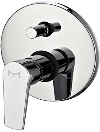 EM Miscelatori Rubinetto Serie Mak per Bagno Lavabo Doccia Bidet Incasso Cromo Lucido Monocomando Acqua Calda Fredda (Incasso Doccia con Deviatore)