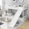 Azkoeesy Etagenbett mit Rutsche und Stauraum Treppen für 2 Kinder, Rausfallschutz, Treppengriff, 90 x 200 cm, Weiß