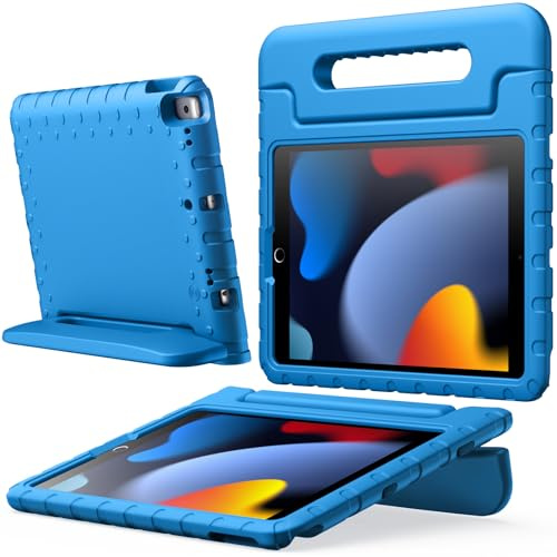 JETech Barnfodral för iPad 9:e/8:e/7:e Gen. 10,2, Air 3 & Pro 10,5, Blå | För iPad 10,2 (2021/2020/2019), Air 3 (2019) & Pro 10,5 (2017), med Handtagsstativ, Stötskyddad, Barnvänligt Skydd